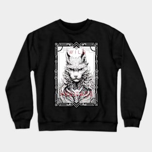 Lynx Wild Cat Animal Wild Nature Illustration Line Epic Illustration Line Art Crewneck Sweatshirt